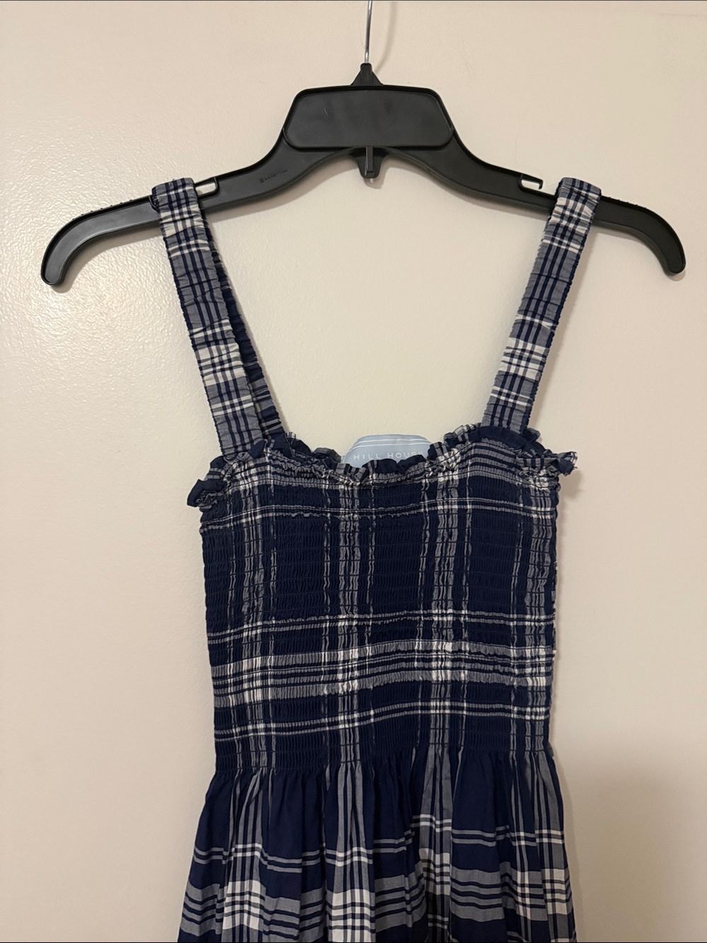 Hill House Home Smocked Navy Plaid Maxi Dress - XS - Picture 2 of 5